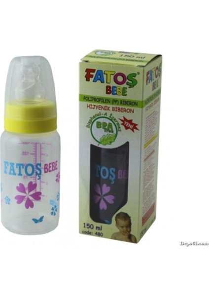 150 ml Silikon Uçlu Biberon, Polipropilen, Renkli ve Desenli