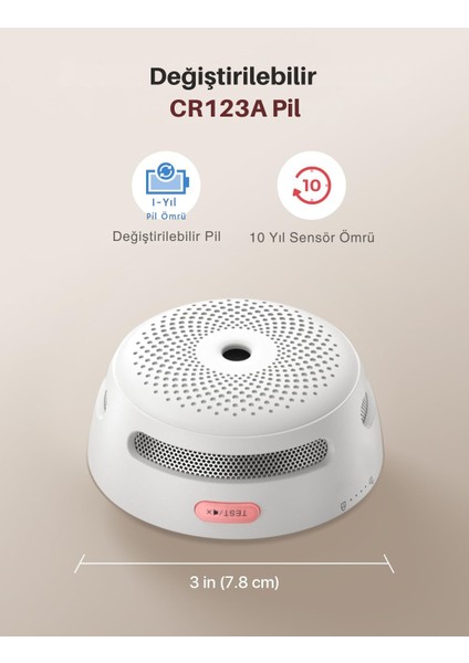 X-Sense Değiştirilebilir Pilli Akıllı Duman Dedektörü Yangın Alarmı, Wi-Fi Duman Dedektörü, Gerçek Zamanlı Uygulama Bildirimleri, XS01-WX, 1'li Paket fiyatları