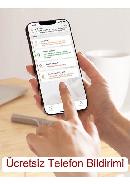 X-Sense Değiştirilebilir Pilli Akıllı Duman Dedektörü Yangın Alarmı, Wi-Fi Duman Dedektörü, Gerçek Zamanlı Uygulama Bildirimleri, XS01-WX, 1'li Paket