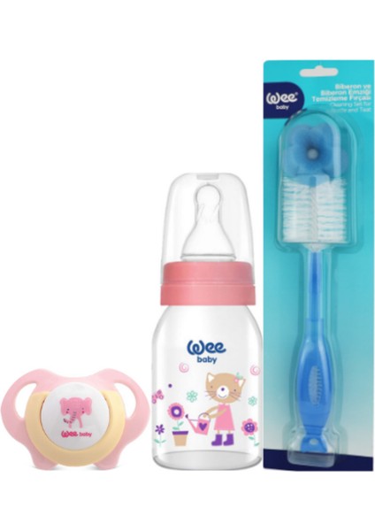 Bebek 0-6 Ay Bakım Seti (Fırça, Biberon, Emzik)