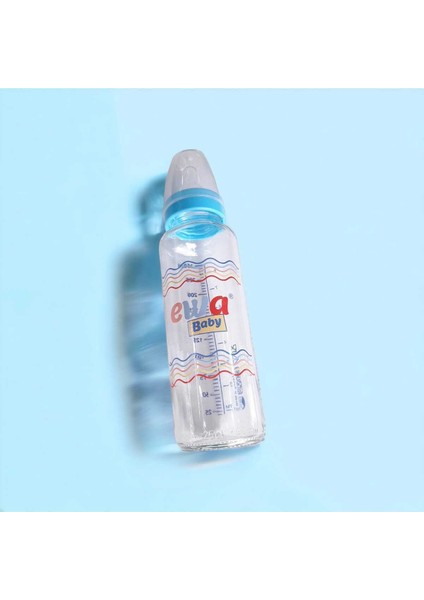 Açık Mavi Cam Biberon 250ML, Sağlıklı ve Güvenilir Bebek Besleme Ürünü