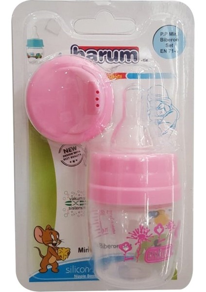 Sevimli Pembe Mini Biberon Seti, Bebekler Için Güvenle Kullanılır