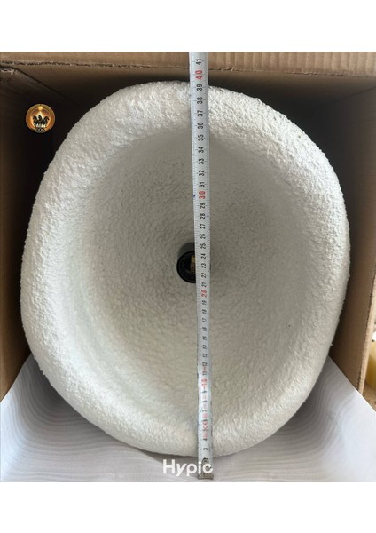 Petra Doğal Taş Efektli Modern Beton Avize Çap: 400MM