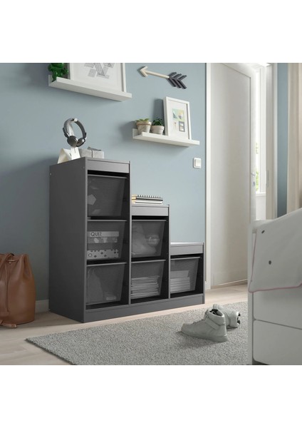 Trofast Saklama Ünitesi Gri-Koyu Gri 99X44X94 cm modelleri
