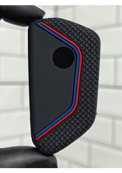 Cupra Formentor Leon Uyumlu Silikon Anahtar Kılıfı Mavi Kırmızı Şeritli fırsatları