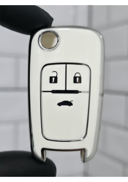 Opel Astra Corsa Insignia Adam Mokka Zafira Sustalı Nano Anahtar Kılıfı Beyaz Gümüş indirimleri