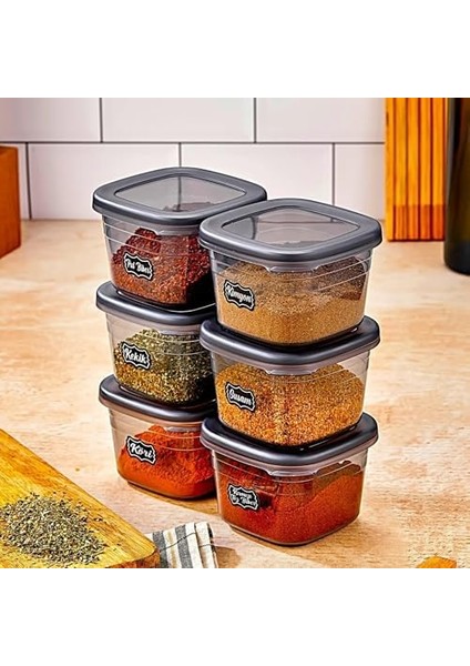 Adet Square Antrasit Etiketli Baharatlık Takımı - 550 ml - 6'lı Kare 0.55 Lt fiyatları