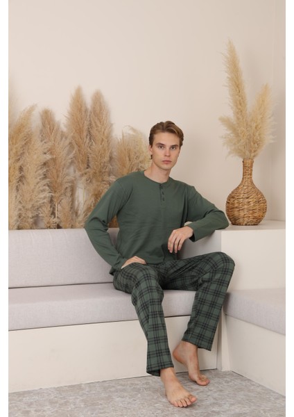 Erkek Interlok Rahat Kalıp Sıfır Yaka Yüksek Kalite Pamuk Pijama Takımı 16675 fırsatları