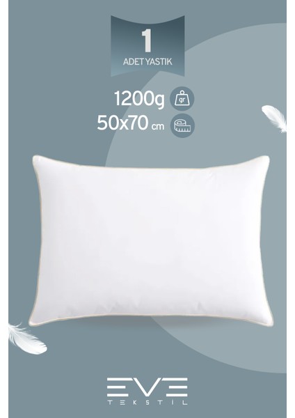 Yellow Dream Serisi Fermuarlı Antialerjik Silikon Elyaf Dolgulu Vakumlu Yastık 50x70cm 1200gr