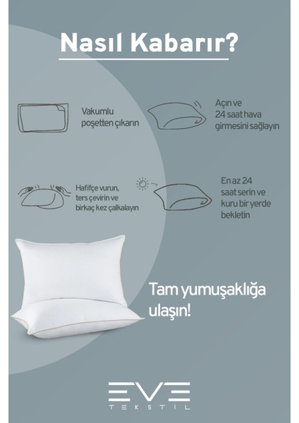 Yellow Dream Serisi Fermuarlı Antialerjik Silikon Elyaf Dolgulu Vakumlu Yastık 50x70cm 1200gr