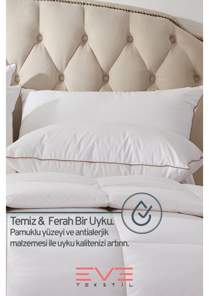 Yellow Dream Serisi Fermuarlı Antialerjik Silikon Elyaf Dolgulu Vakumlu Yastık 50x70cm 1200gr