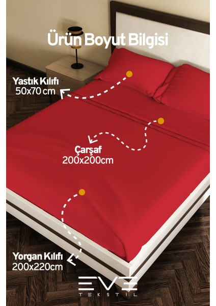 Ranforce Çarşaflı Yastık Ve Yorgan Kılıflı Çift Kişilik Nevresim Takımı 200x220 Cm