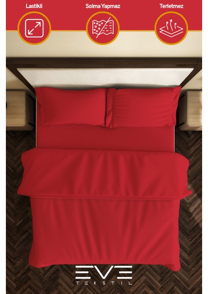 Ranforce Çarşaflı Yastık Ve Yorgan Kılıflı Çift Kişilik Nevresim Takımı 200x220 Cm