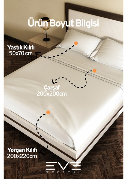 Ranforce Çarşaflı Yastık Ve Yorgan Kılıflı Çift Kişilik Nevresim Takımı 200x220 Cm