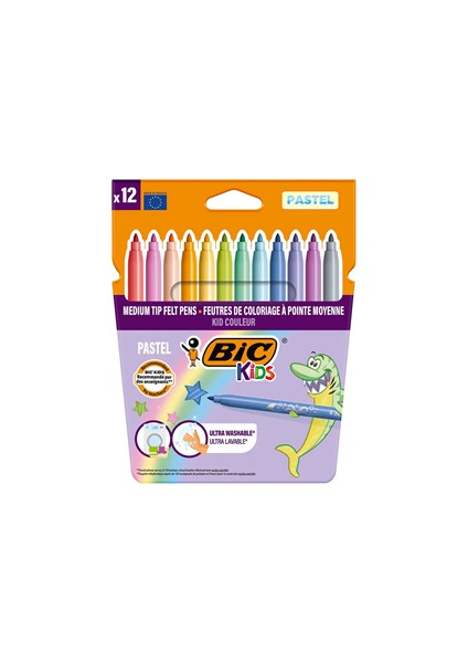 Bic Kıd Couleur Keçeli Boya Kalemi Pastel Renkler 12 Li 520084