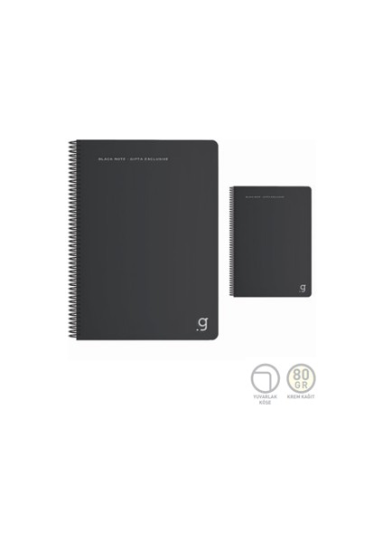 Gıpta Black Note A4 Pp Kapak Spiralli Defter Çizgili 80 Yp 6945