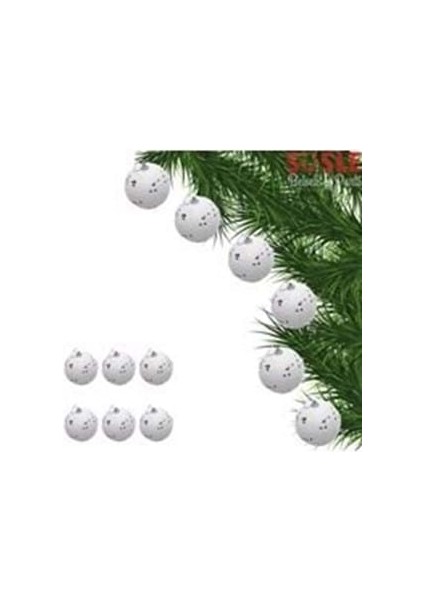 Nedi Yılbaşı Ağaç Süsü Karlı Top 4 cm Küçük 6"lı AS20-ACF15314