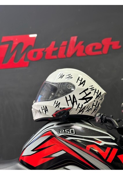 Joker Sticker Hahaha Kask Modeli Siyah