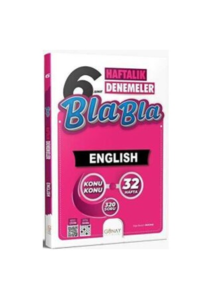Günay Yay.- 6.sınıf Bla Bla English Haftalık Denemeler 2324