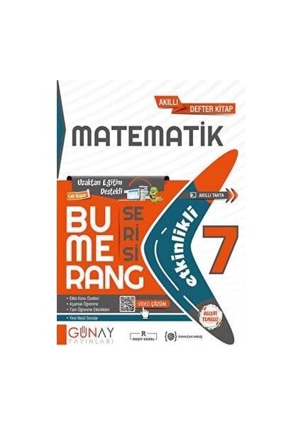 Günay Yay.- 7.sınıf Bumerang Matematik Akıllı Defter Kitap 2324