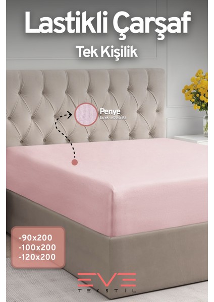 Fitted Yüksek Penye Kumaş Tek Kişilik Lastikli Çarşaf