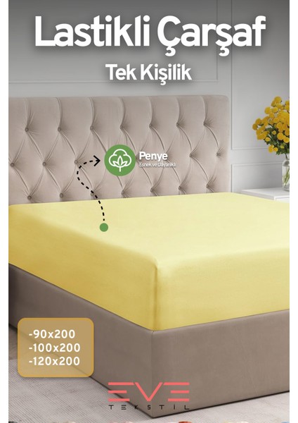 Fitted Yüksek Penye Kumaş Tek Kişilik Lastikli Çarşaf