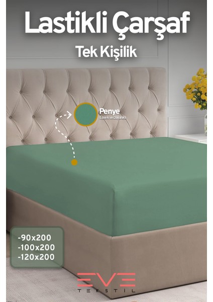 Fitted Yüksek Penye Kumaş Tek Kişilik Lastikli Çarşaf
