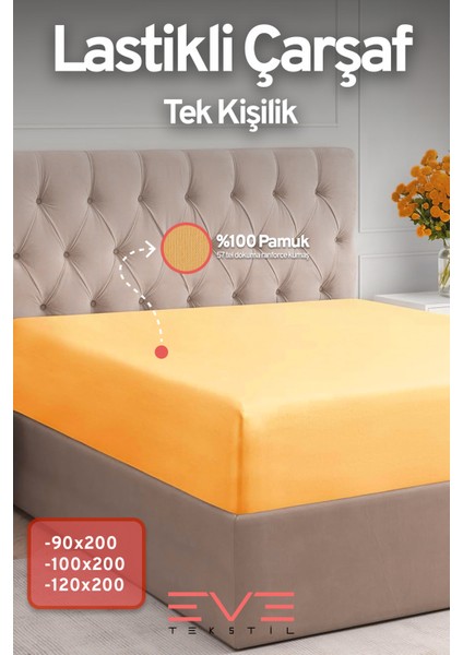 Fitted Yüksek Penye Kumaş Tek Kişilik Lastikli Çarşaf