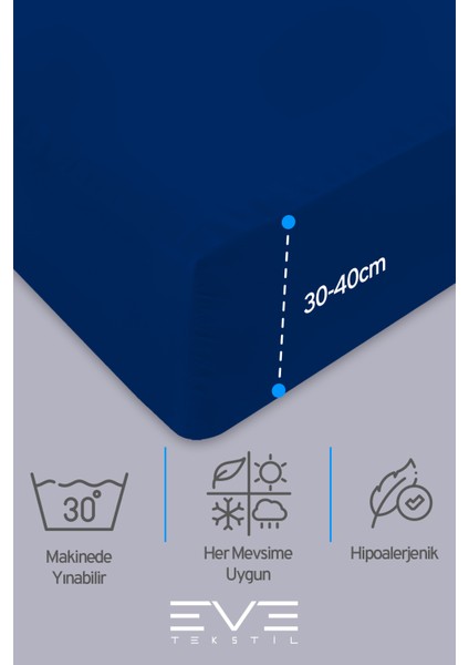 Fitted Yüksek Penye Kumaş Tek Kişilik Lastikli Çarşaf