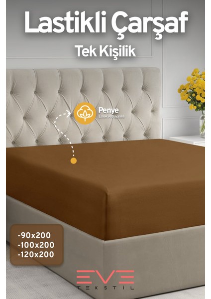 Fitted Yüksek Penye Kumaş Tek Kişilik Lastikli Çarşaf
