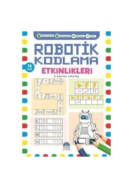 Robotik Kodlama Etkinlikleri 16 Sayfa Mavi - Martı Çocuk Yayınları