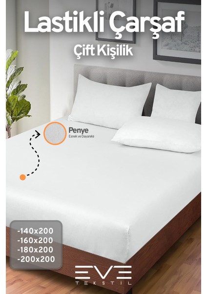 Fitted Yüksek Penye Kumaş Çift Kişilik Lastikli Çarşaf
