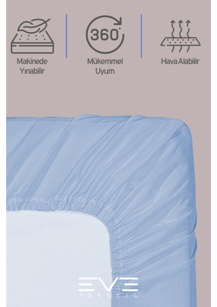 Fitted Penye Kumaş Çift Kişilik Lastikli Çarşaf