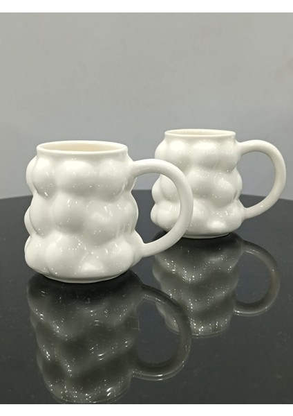 2'li Porselen Kahve Bardak, Ofis ve Ev Için Üzüm Şekilli Kupa Tasarımlı 250 ml modelleri