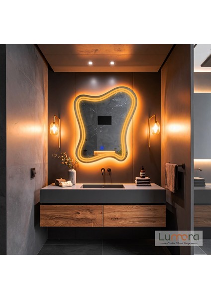 Mariont Amber Led'li Lazer Kumlamalı Lavabo & Banyo Aynası (Dokunmatik Sensörlü)