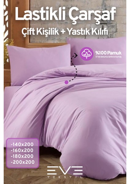 Doğal Pamuk Çift Kişilik Rainforce Kumaş Lastikli Çarşaf