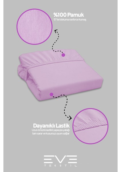 Doğal Pamuk Çift Kişilik Rainforce Kumaş Lastikli Çarşaf