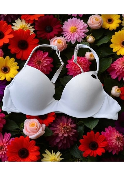 Dikişsiz Balenli Desteksiz Mikro Tulum Lazer Kesim Sütyen: Dikişsiz Konfor, Görünmez Şıklık - Beyaz