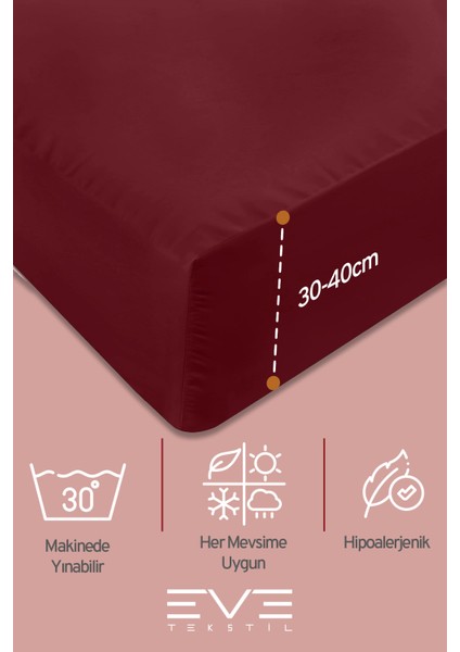 Doğal Pamuk Çift Kişilik Rainforce Kumaş Lastikli Çarşaf