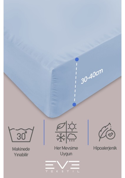 Doğal Pamuk Tek Kişilik Rainforce Kumaş Lastikli Çarşaf ve Yastık Kılıf Set