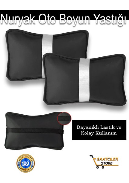 Toyota Yaris XP90 2005-2012 Oto Koltuk Beyaz Şerit Boyun Yastığı 2 Adet Mxgftz fiyatları