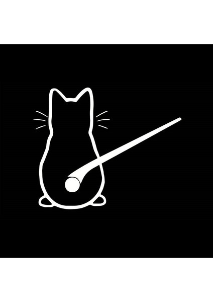 Minnoş Kedi Oto Arka Cam Sticker Beyaz 30 x 19 cm