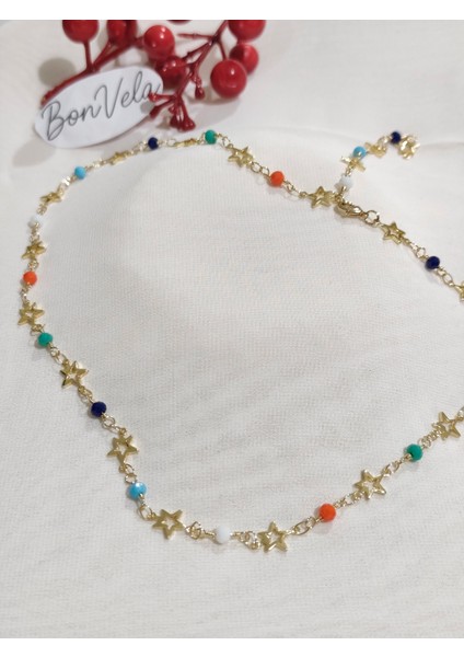Yıldız Renkli Taşlı Kolye