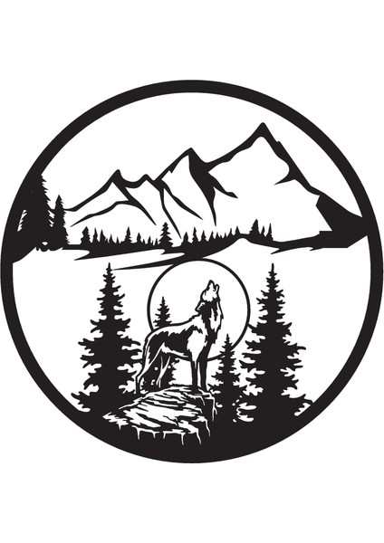 Kurt ve Dağ Oto Arka Cam Sticker 30 x 30 cm