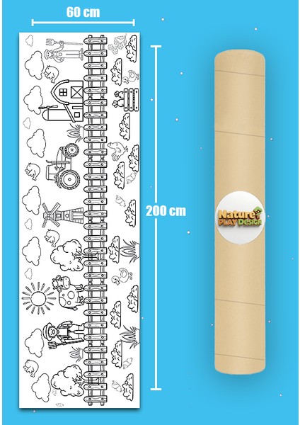 Çiftlik Yaşamı Temalı Dev 2 Metre Boyama Kağıdı Tatil Aktivite Rulosu fiyatları