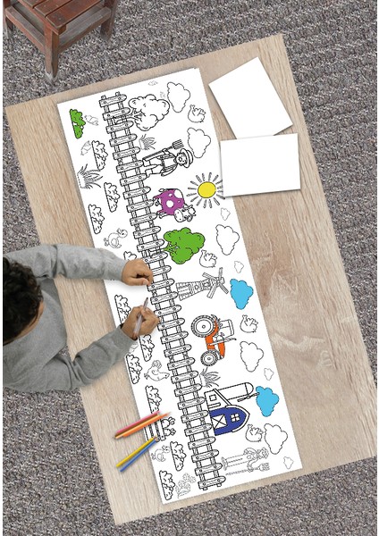 Çiftlik Yaşamı Temalı Dev 2 Metre Boyama Kağıdı Tatil Aktivite Rulosu modelleri