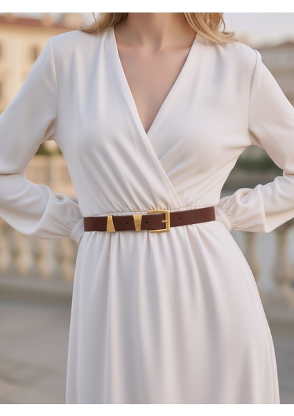 Asimetrik Gold Köprülü Kahve Kadın Kemer fırsatları