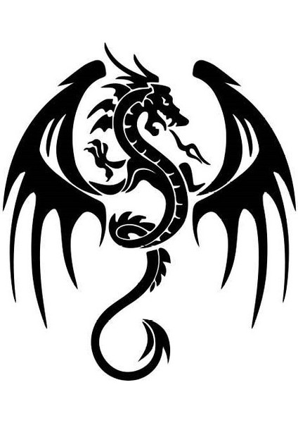 Kanatlı Ejder Oto Arka Cam Sticker 20 x 23 cm