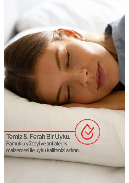 8 Adet Micro Silikon Elyaf Nonwoven Yıkanabilir Antialerjik Ev ve Hotel Yastık 50 x 70 cm 700 gr