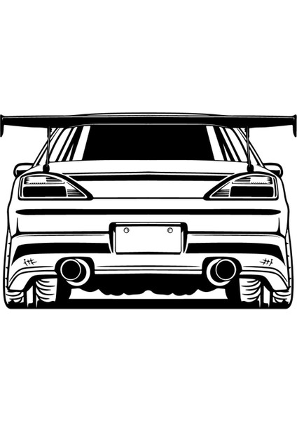 Modifiyeli Araba Spoilerlı Duvar Sticker 60 x 40 cm